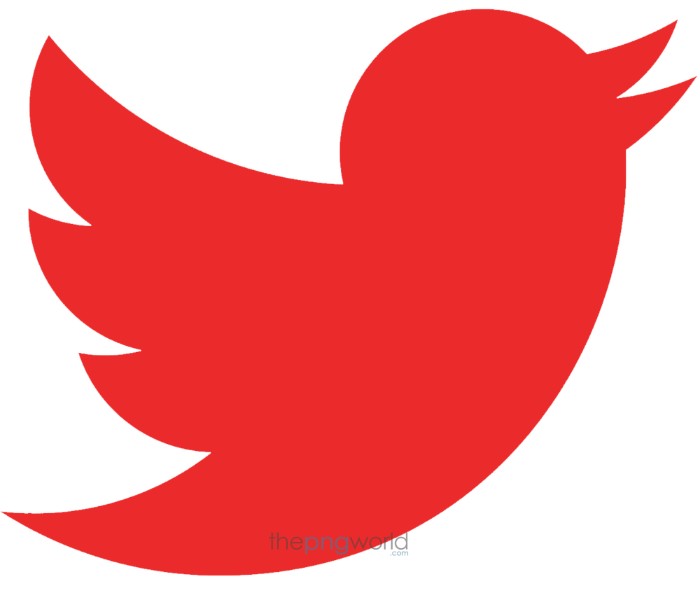 Twitter Logo Red PNG twitter logo,twitter,red,bird,social media,vector,png,transparent background,HD